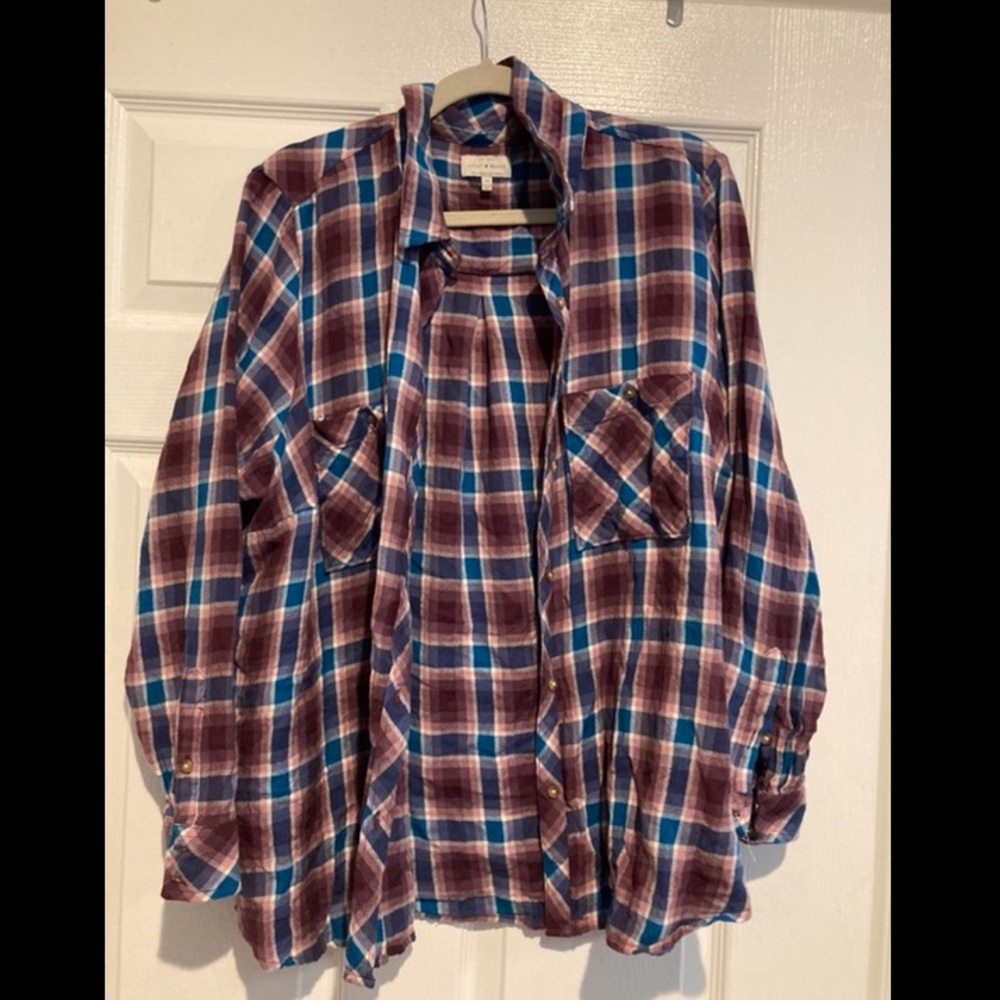 Lucky Brand - 3x Purple and Blue Flannel ADORABLE
